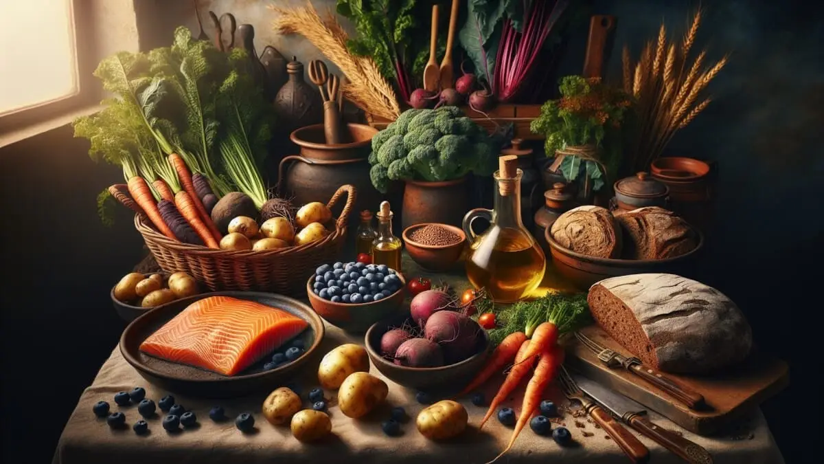 Nordisk kost och dess hälsofördelar illustration